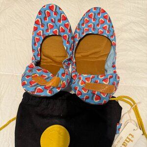 Thando's Blue/Red Foldable Ballet Shoes - Size 9